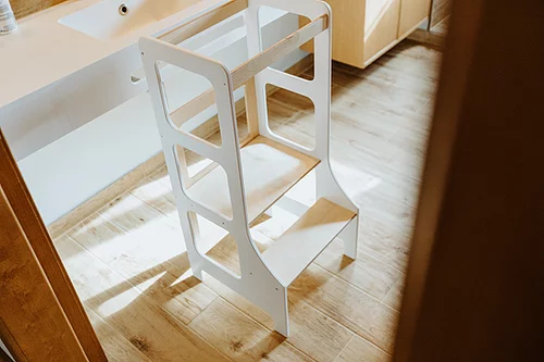 Duck Woodworks, Hjälpa till pall, vit/natur - Bild 2