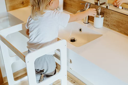 Duck Woodworks, Hjälpa till pall, vit/natur - Bild 4