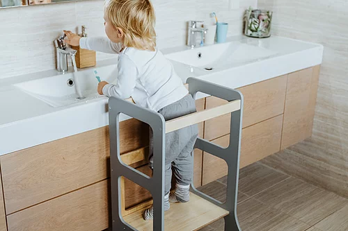 Duck Woodworks, Hjälpa till pall, grå/natur - Bild 5