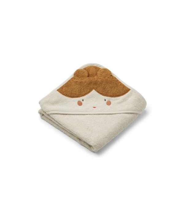 Liewood Albert doll/sandy, handduk med huva för nyfödda