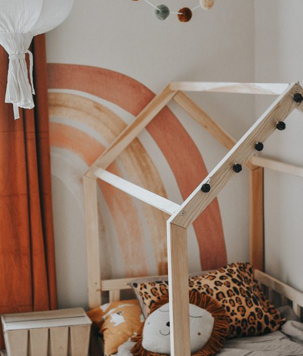 Babylove, dusty pink rainbow, regnbåge väggklistermärke