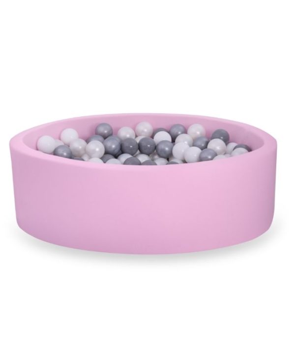 Rosa bollhav BASIC, 90x30 med bollar (grå,silver,pearl,vit)