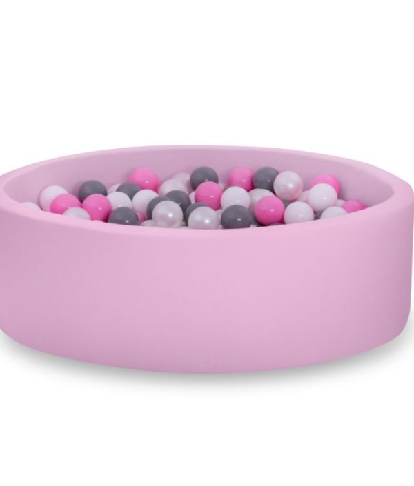 Rosa bollhav BASIC, 90x30 med bollar (grå,rosa,pearl,vit)