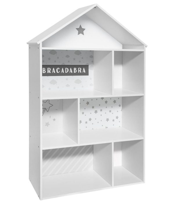 Dockhus hushylla, vit/grå