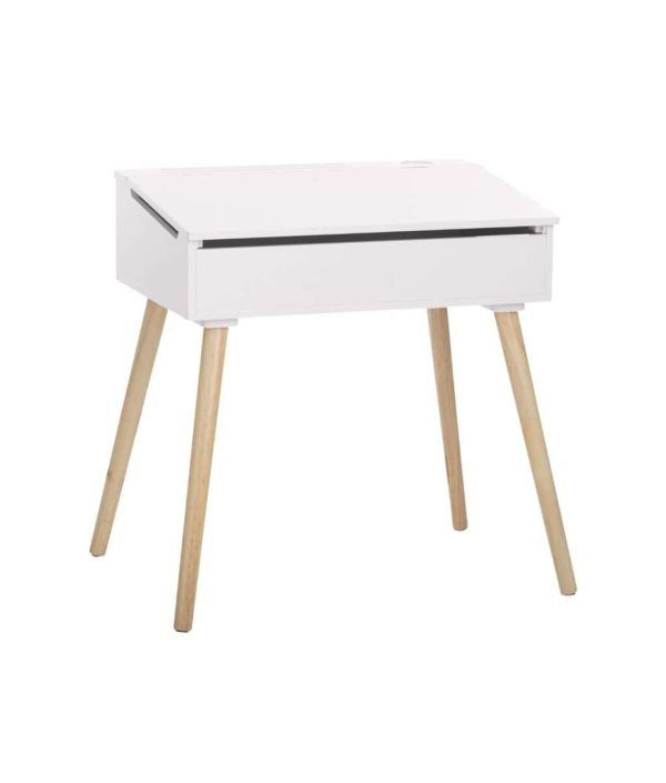 Skrivbord med förvaring, vit