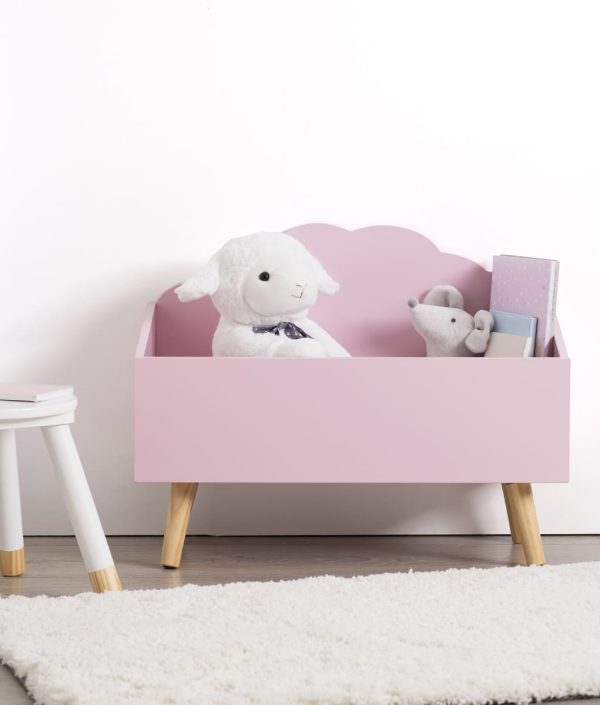 Förvaringslåda moln till barnrummet, rosa
