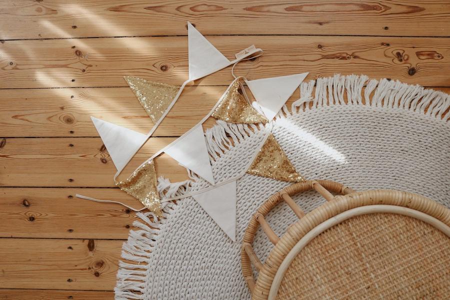 Moi Mili, vimpel med paljetter, guld/beige - Bild 3