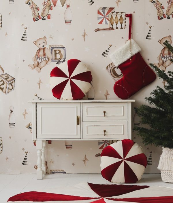 Moi Mili, rund kudde, Circus candy red