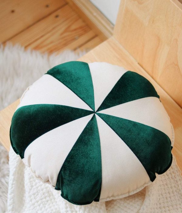 Moi Mili, rund kudde, Circus candy green