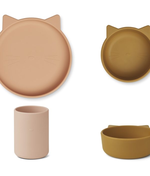 Liewood, Cyrus silikon matset 3 delar, cat rose multi mix