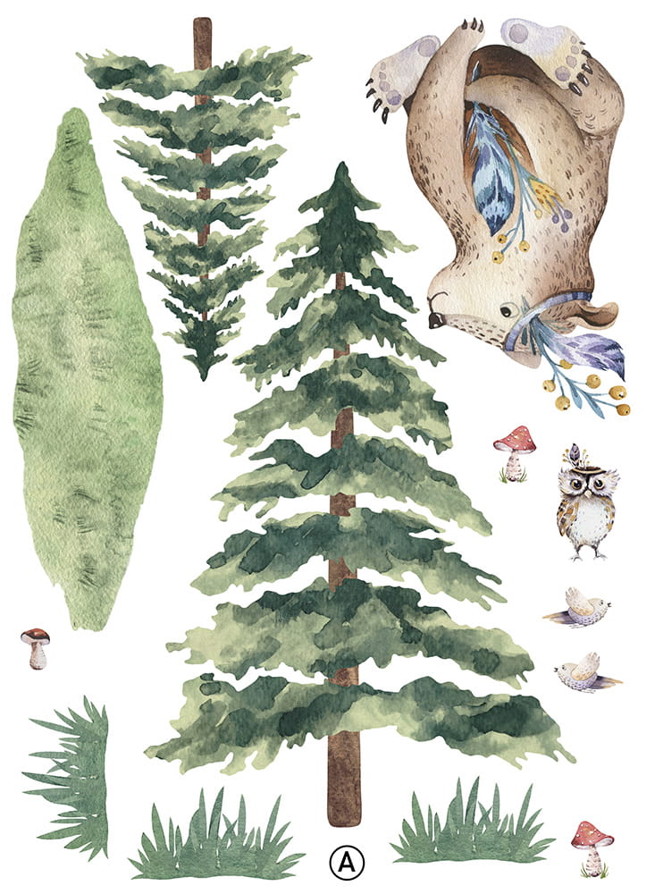 Väggklistermärken, Big forest friends - Bild 4