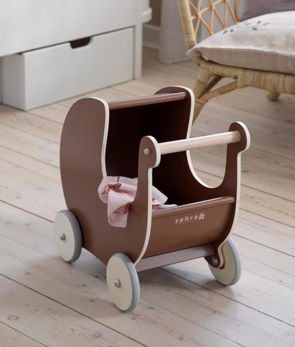 Sebra, dockvagn i trä dark amber