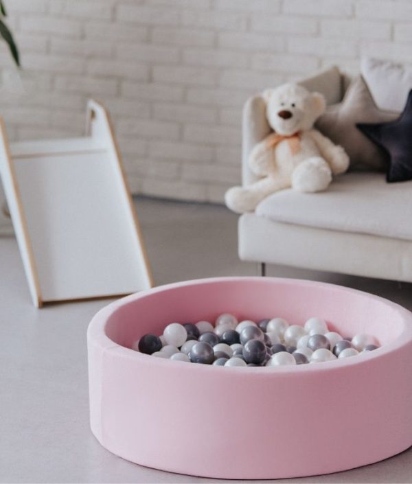 Rosa bollhav BASIC, 90x30 med bollar (grå,silver,pearl,vit)