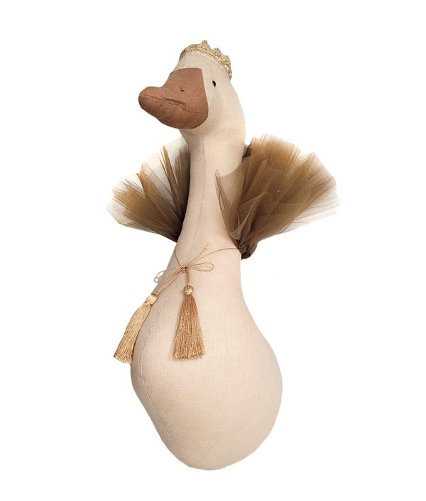 Väggdekoration beige gås med krona