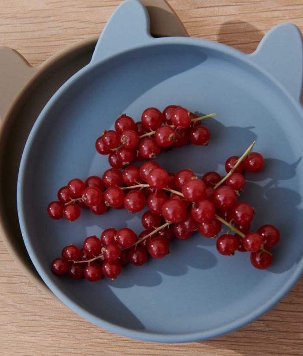 Liewood, Olivia silikontallrik 2-pack, Blue fog/khaki mix