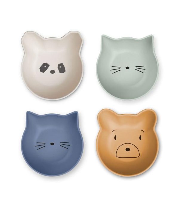 Liewood, Filiz 4-pack snackskålar för barn, Blue multi mix