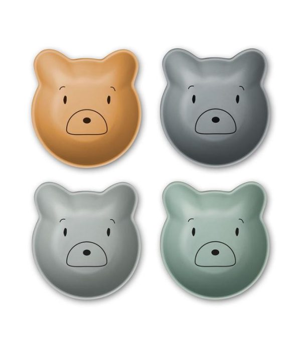 Liewood, Filiz 4-pack snackskålar, Mr Bear caramel multi mix