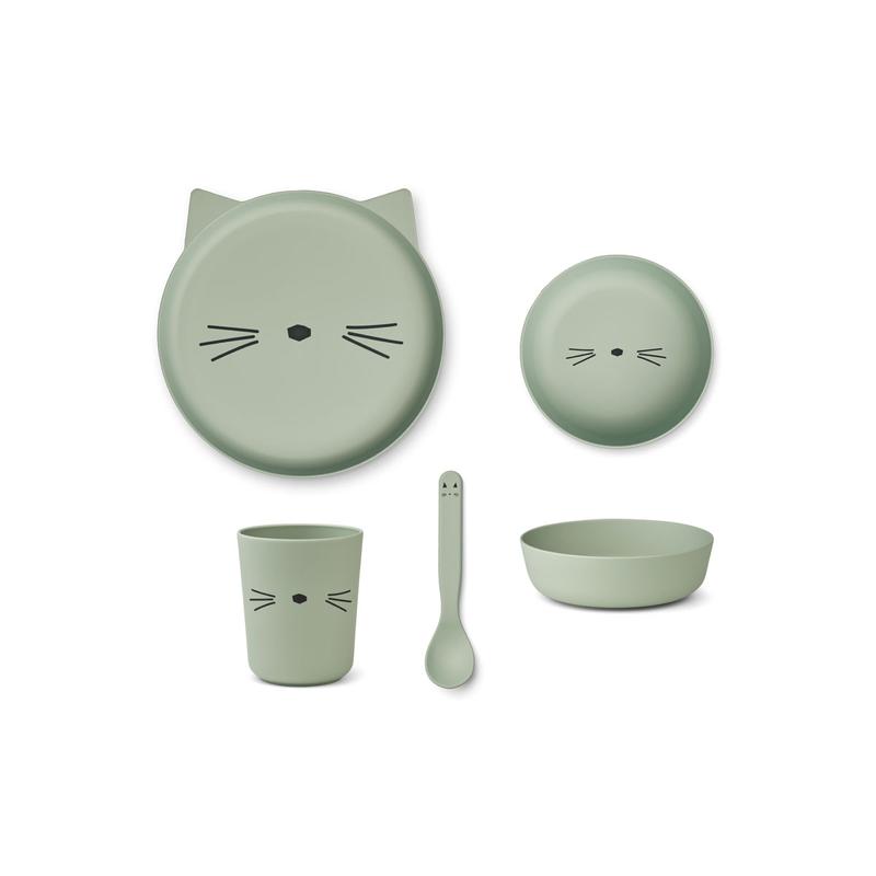 Liewood, Brody matset 4 delar, Cat dusty mint