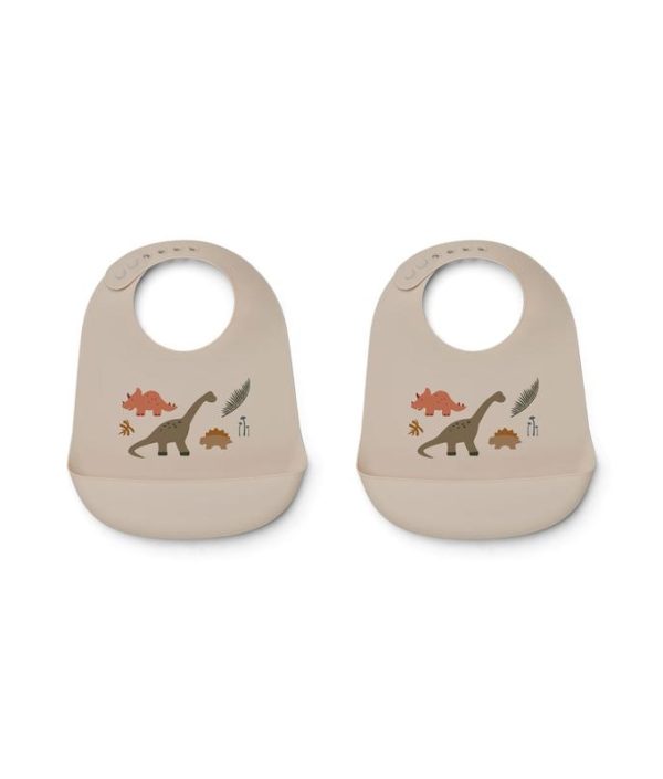 Liewood, Tilda Silikon haklapp 2-pack, Dino dark sandy mix