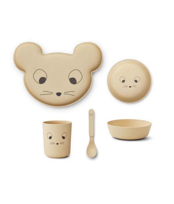 Liewood, Brody matset 4 delar, Mouse wheat yellow