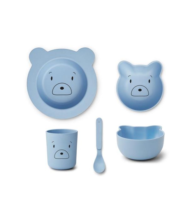 Liewood, Joana matset 4 delar, Mr Bear sky blue