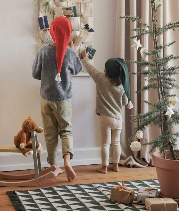 Liewood, Berlin matta med fransar, Triangle hunter green mix