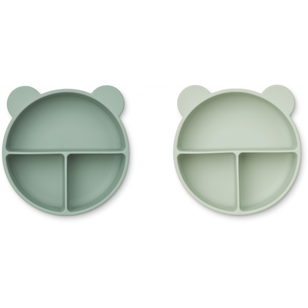 Liewood, Connie 2-pack silikonskål med fack, Peppermint mix