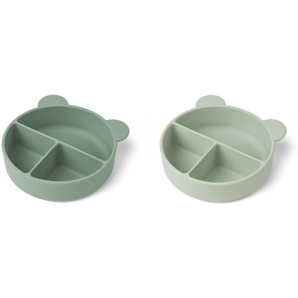 Liewood, Connie 2-pack silikonskål med fack, Peppermint mix - Bild 2