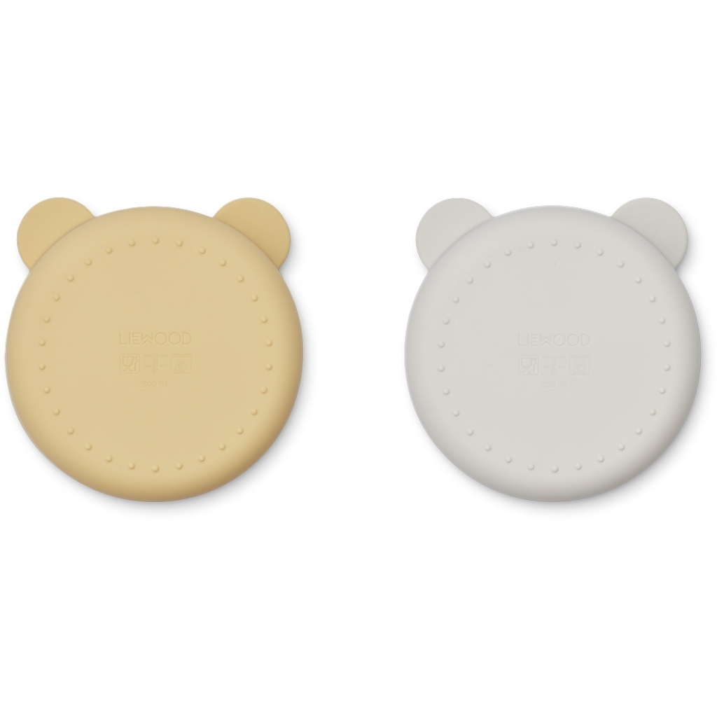 Liewood, Connie 2-pack silikonskål med fack, Jojoba sea shell mix - Bild 3