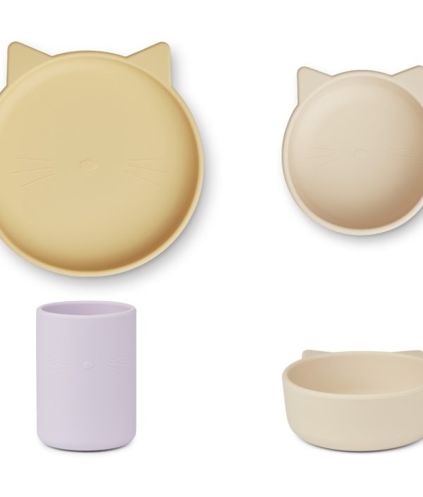 Liewood, Cyrus silikon matset 3 delar, Cat jojoba multi mix