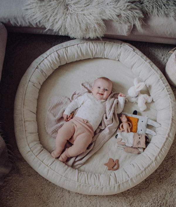 Cotton&Sweets natur/beige junior nest classic i 100% linne