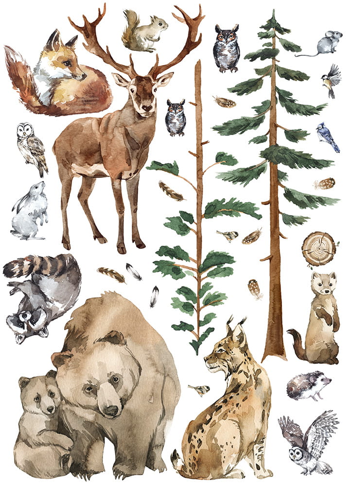 Väggklistermärken, Skogens vänner - Bild 5