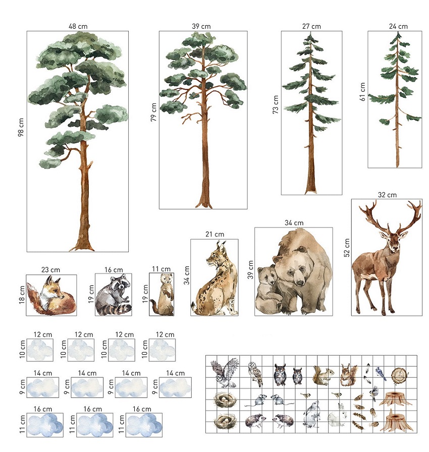 Väggklistermärken, Skogens vänner - Bild 4