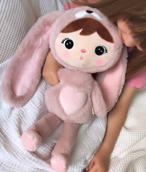 Rosa kanin, stor docka med namn