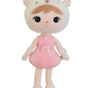 Rosa alpacka, stor docka med namn