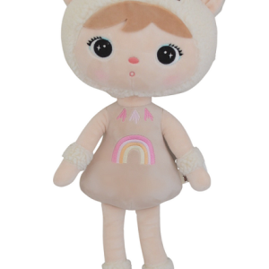 Beige alpacka, stor docka med namn