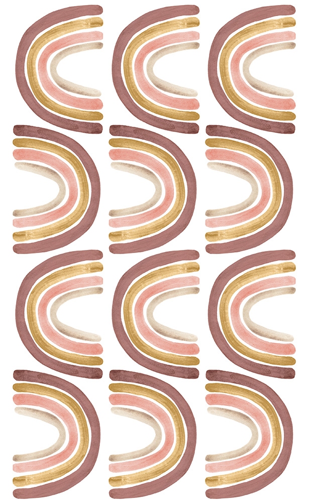 Babylove, little dusty pink rainbow, väggklistermärke 12 st