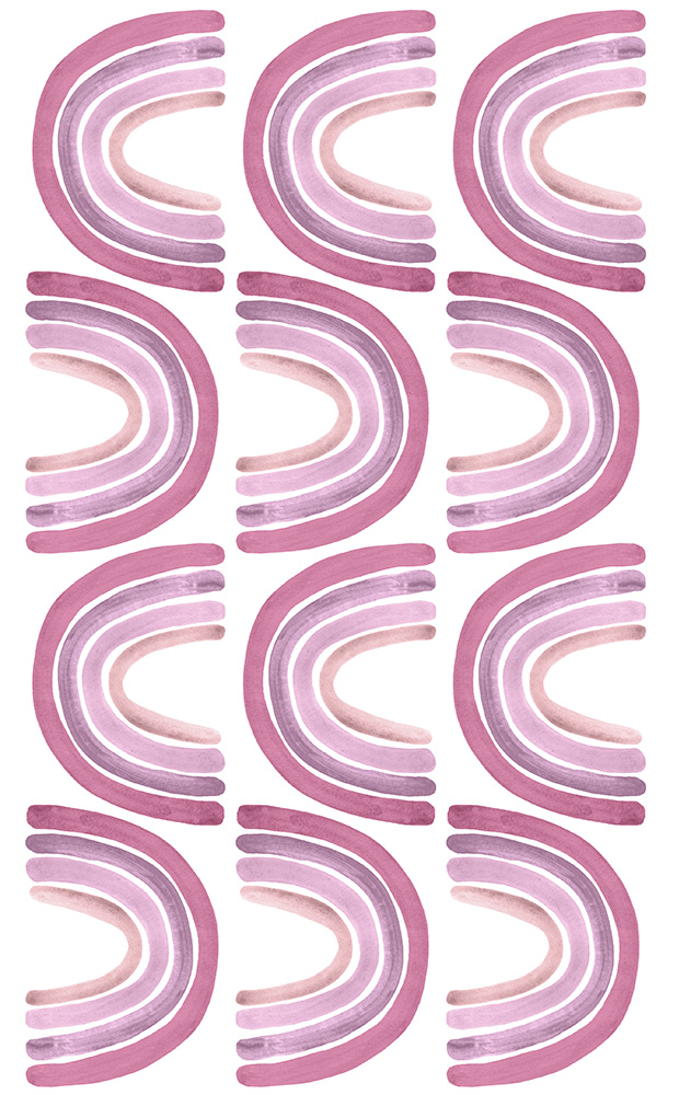 Babylove, little pink rainbow, väggklistermärke 12 st