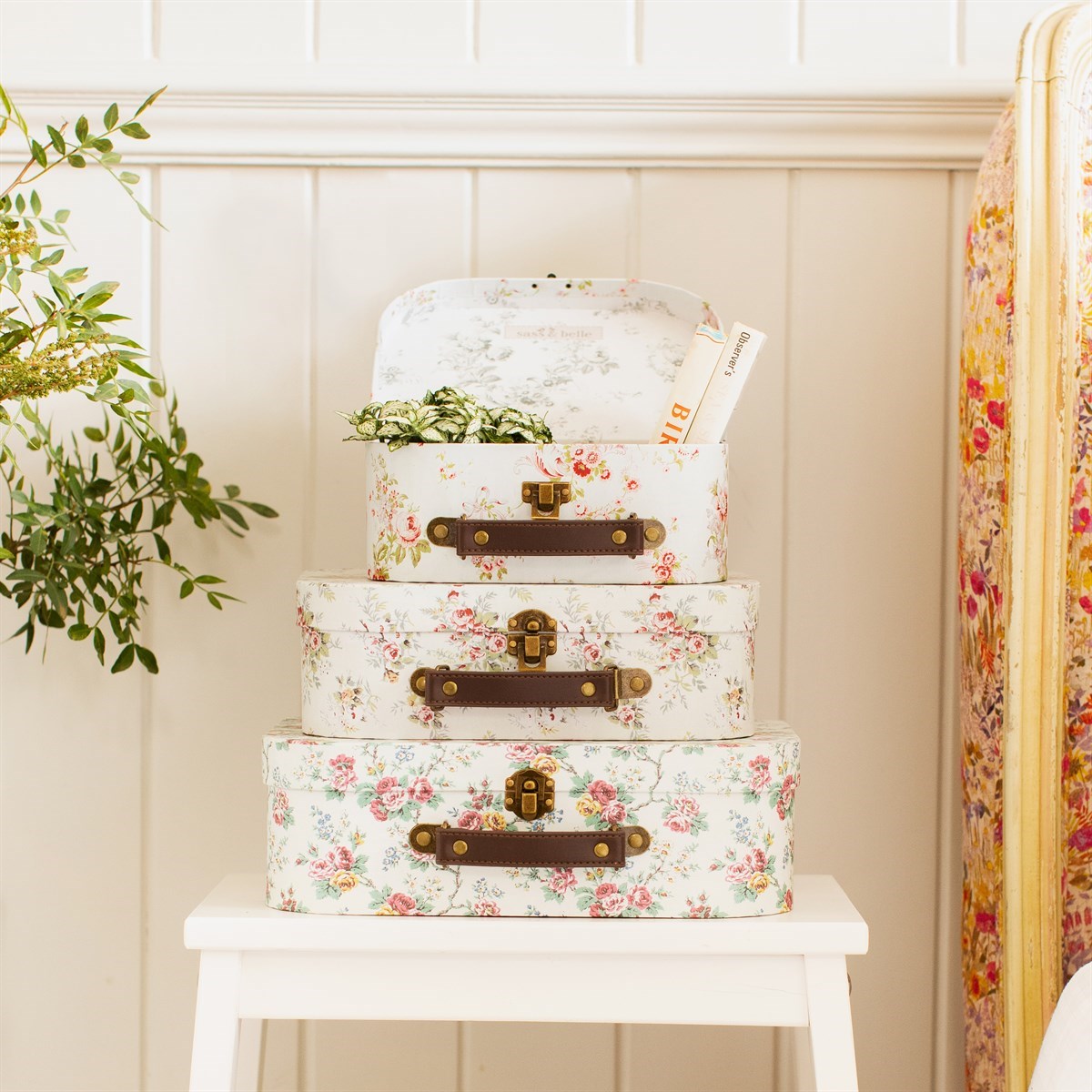 Sass & Belle, förvaringslådor Wild rose, 3-pack - Bild 3