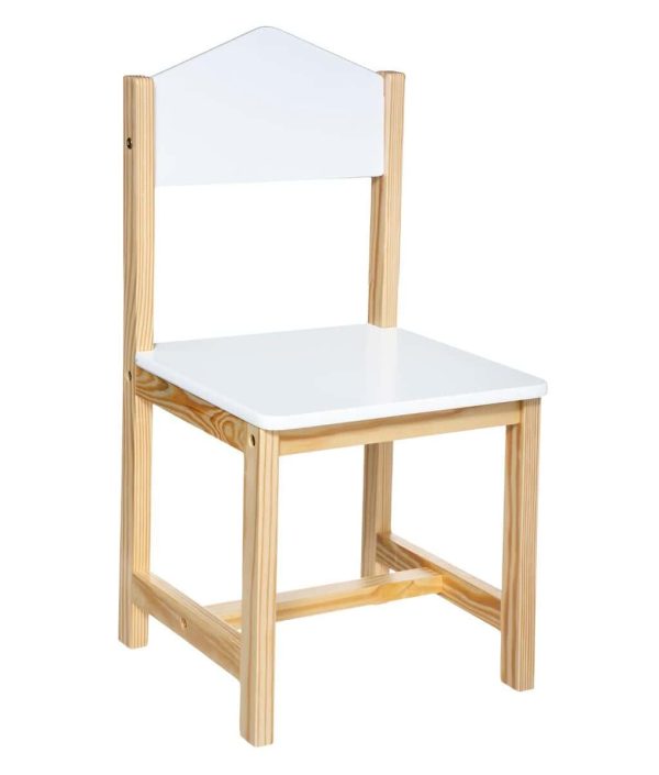 Trästol till barnrummet, vit/natur