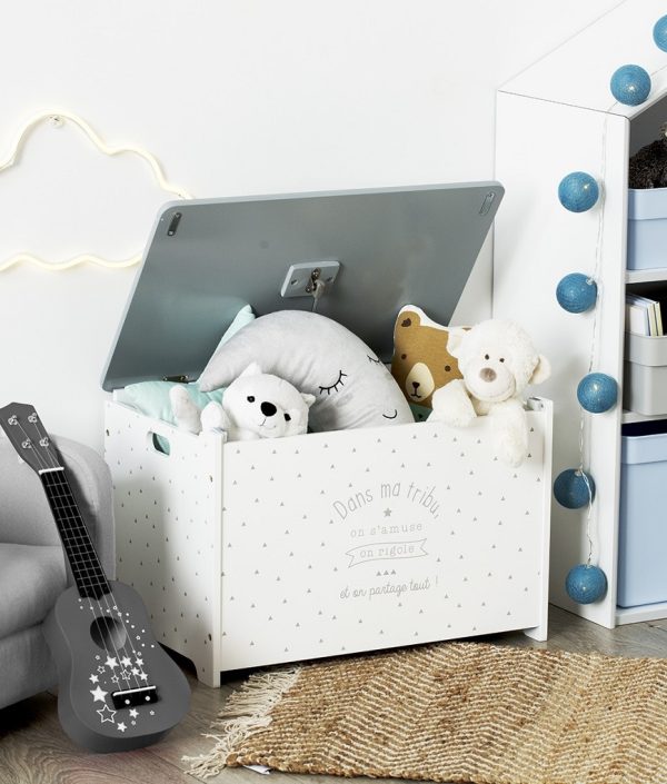 Grå/vit förvaringskista