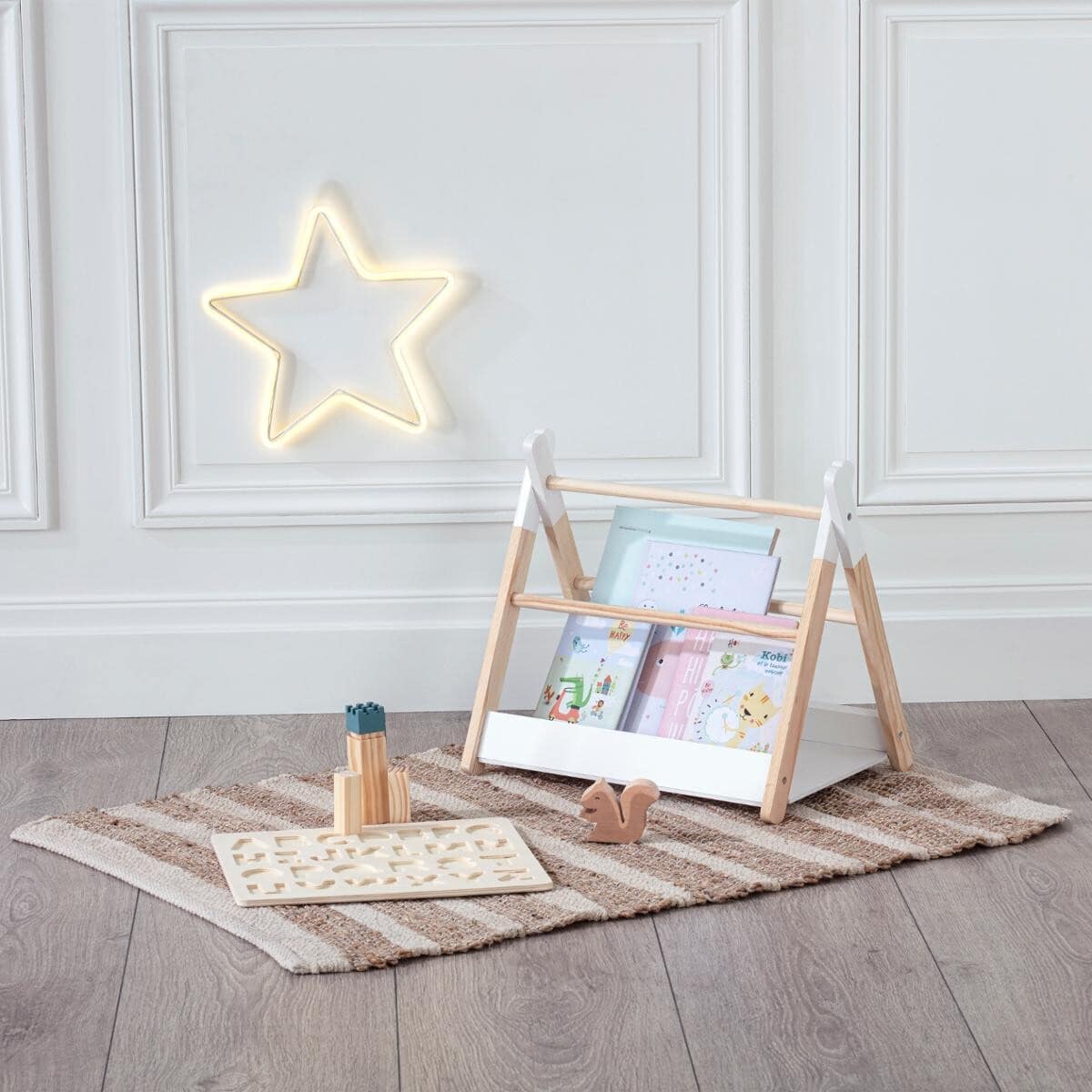 Golvhylla tipi, vit/natur - Bild 2