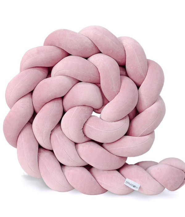 Spjälsängsskydd flätad - Dusty Pink