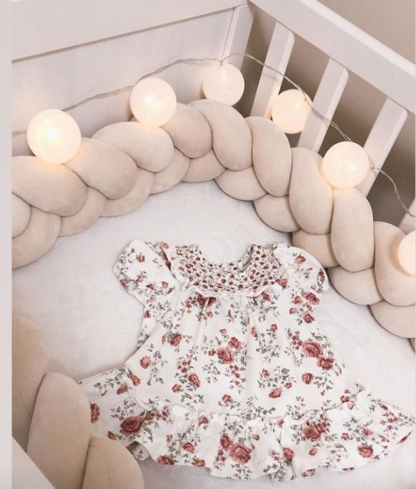 Spjälsängsskydd flätad, Sand