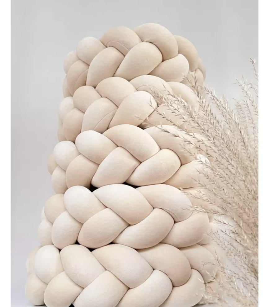 Spjälsängsskydd flätad, Sand - Bild 3