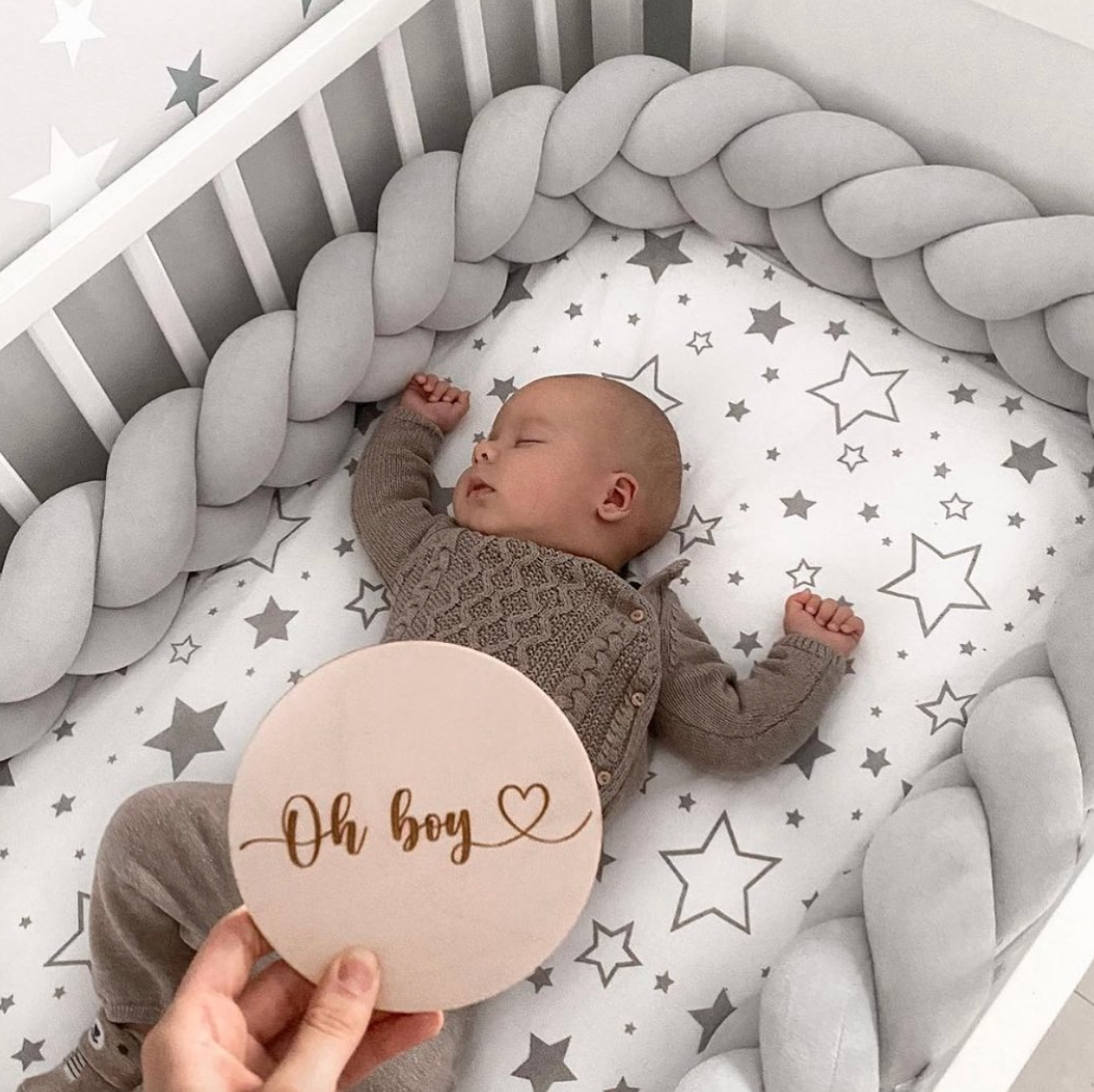 Spjälsängsskydd flätad, Grey - Bild 3