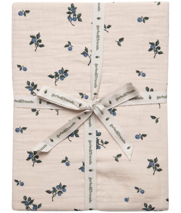 Garbo & Friends, dra-på-lakan i muslin junior, Blueberry