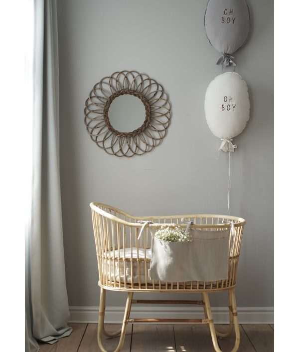 Väggdekoration och kudde, Oh boy-ecru