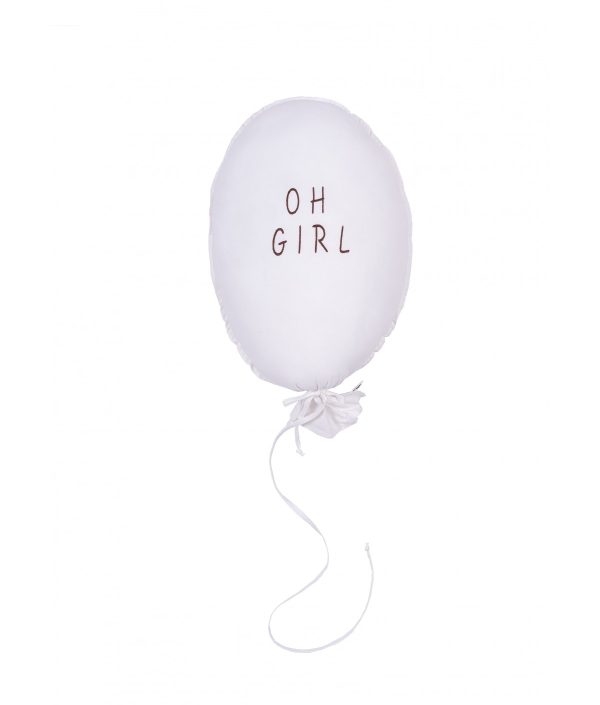 Väggdekoration och kudde, Oh girl-ecru