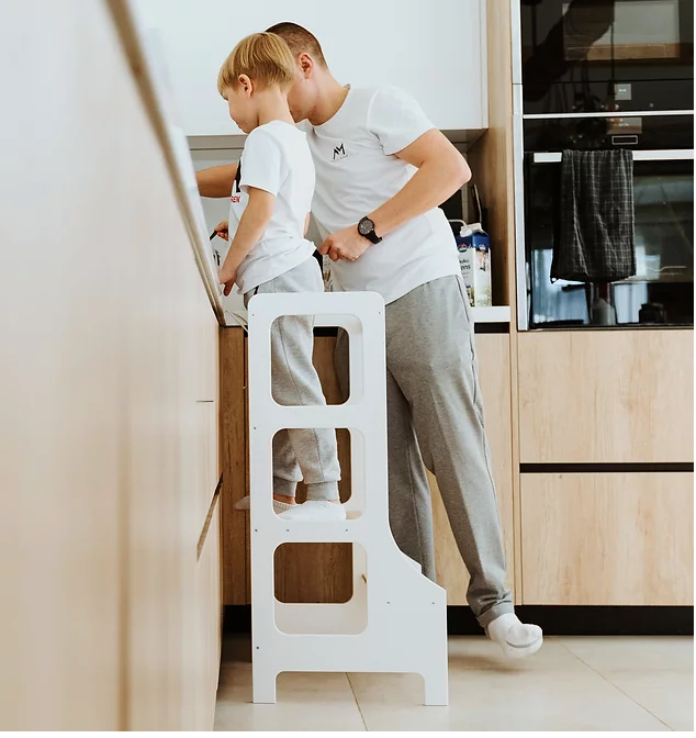 Duck Woodworks, Hjälpa till pall, vit/natur